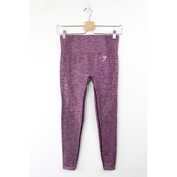 Gymshark Vital Seamless Leggings High Waist Crop Activewear Light‎ Purple Marl S - Picture 1 of 6